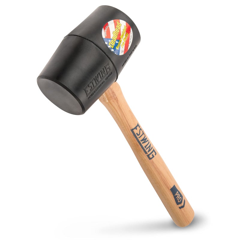 Estwing DH-18 18 Oz Deadhead Rubber Mallet, Wood Handle , Black - Image 1